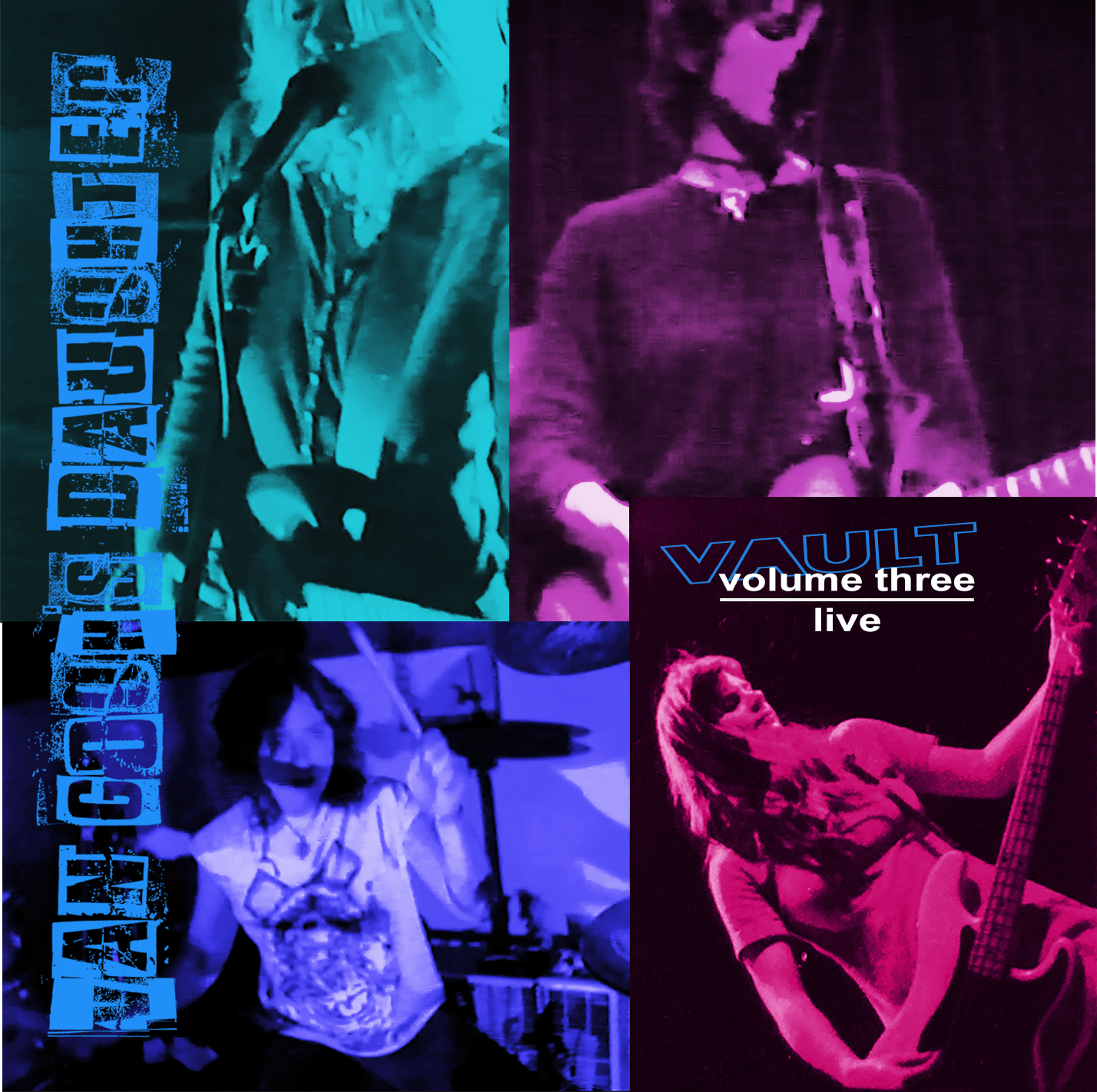 vault vol. three cover. live shots of each member